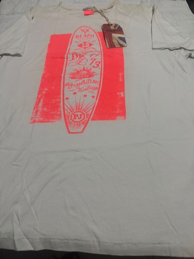 Camiseta Pepe Jeans Blanco Naranja con Neon Talla L