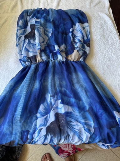Vestido You LargoTalla Única Estampado Flores Azul